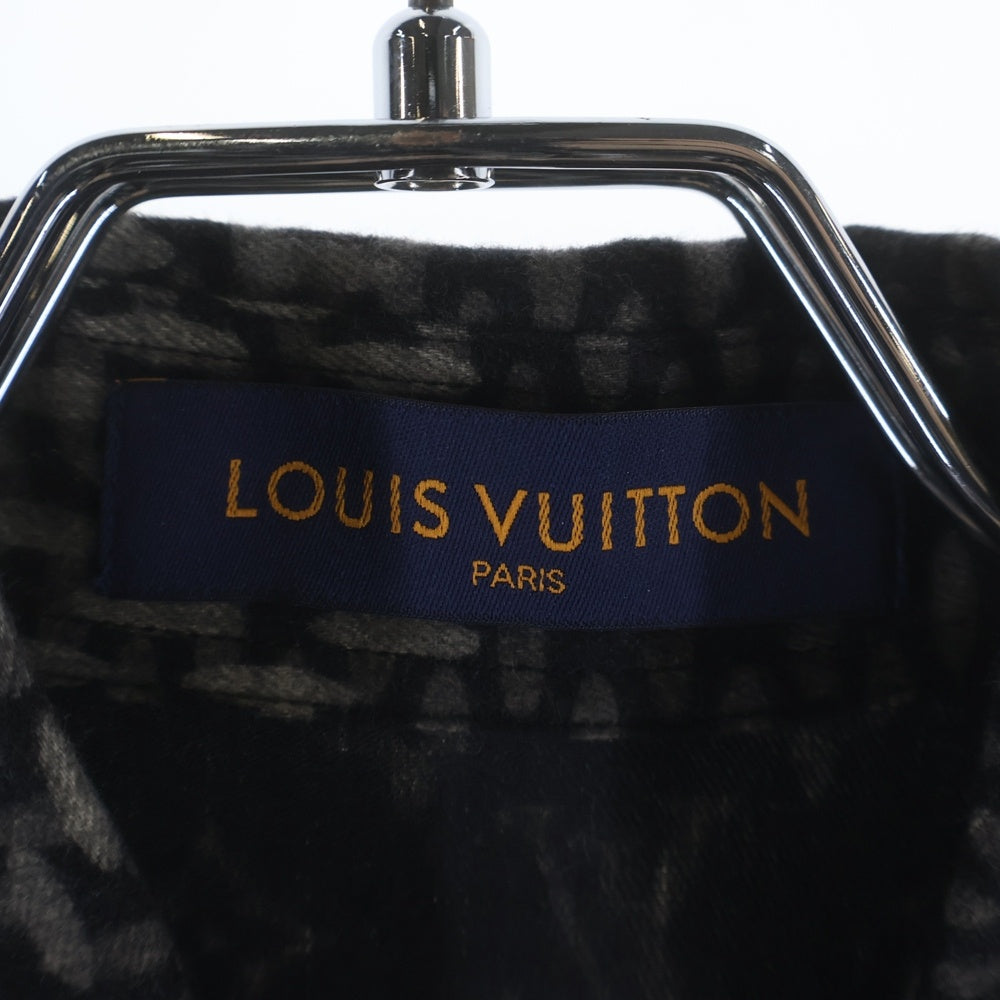 LOUIS VUITTON(ルイヴィトン) 20AW ×NIGO モノグラム ウェーブジャイアント ダミエ フランネル 長袖シャツ ブラック RM202M VJI HJS02W