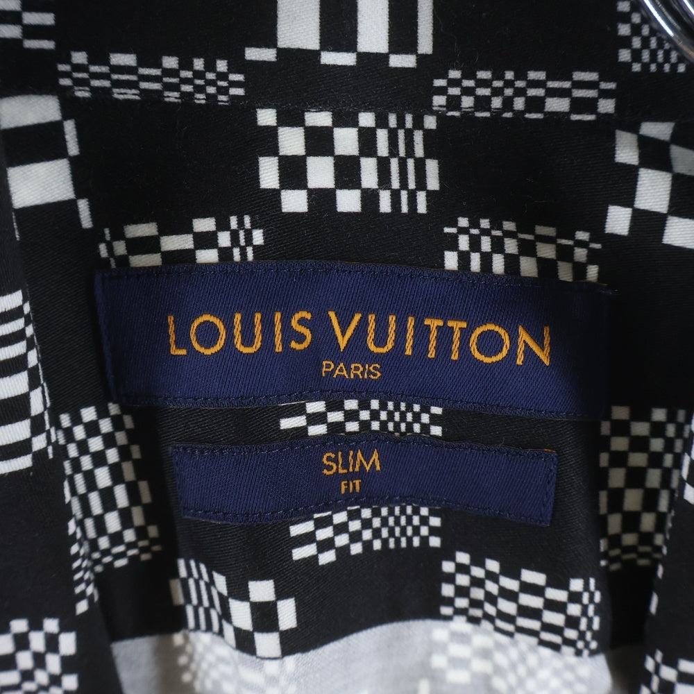 LOUIS VUITTON(ルイヴィトン) 21SS ディストーテッドダミエ 長袖シャツ ブラック/ホワイト RM211 ZYT HKS71W