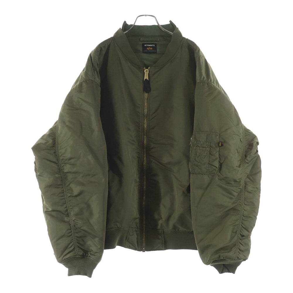 VETEMENTS(ヴェトモン) ×ALPHA 再構築リバーシブルオーバーサイズブルゾン カーキ WSS18JA25