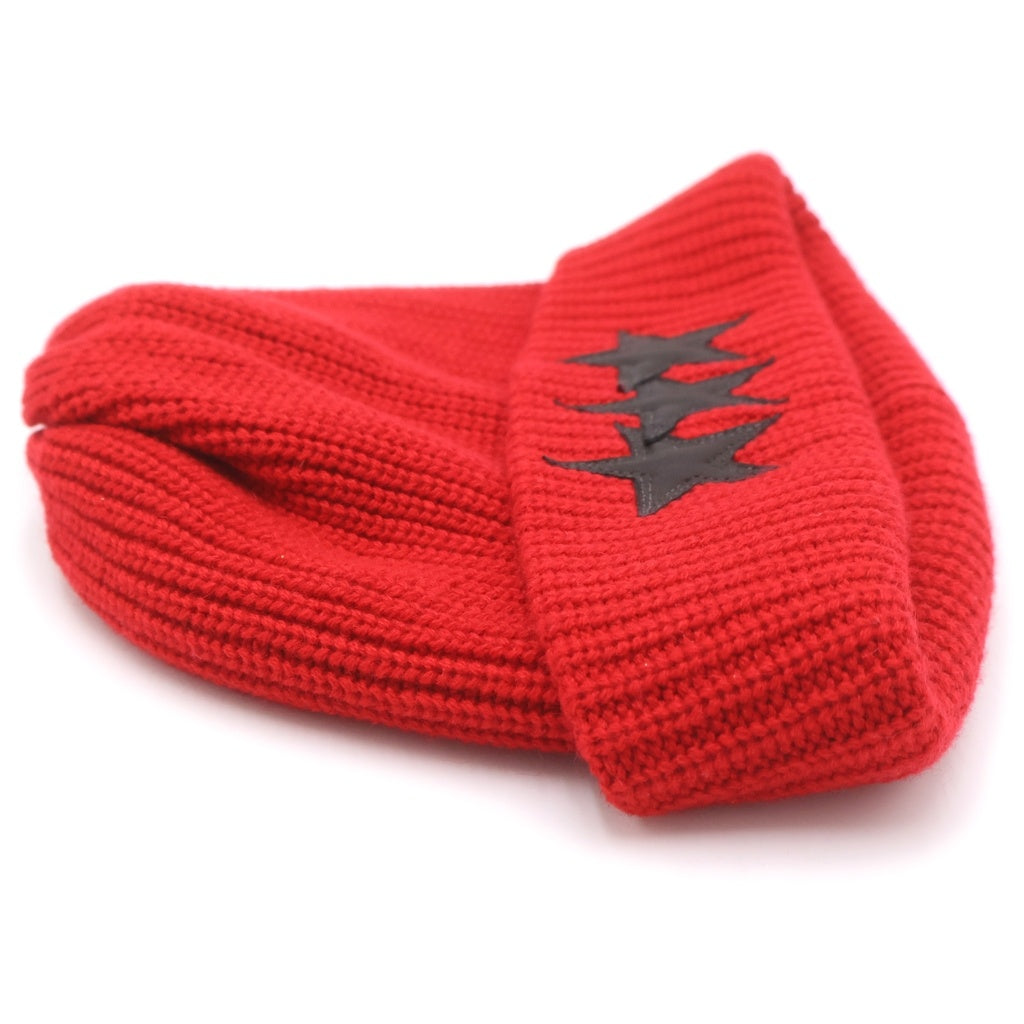 CHROME HEARTS(クロムハーツ) BEANIE スターパッチカシミヤビーニー 帽子 レッド