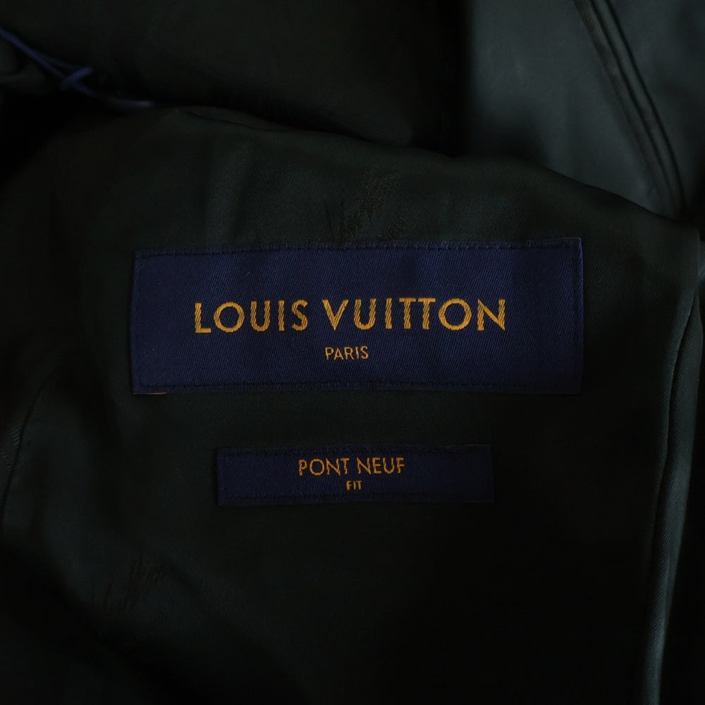 LOUIS VUITTON(ルイヴィトン) ロゴ総柄ピークドラペルジャケット テーラードジャケット グリーン RM232F