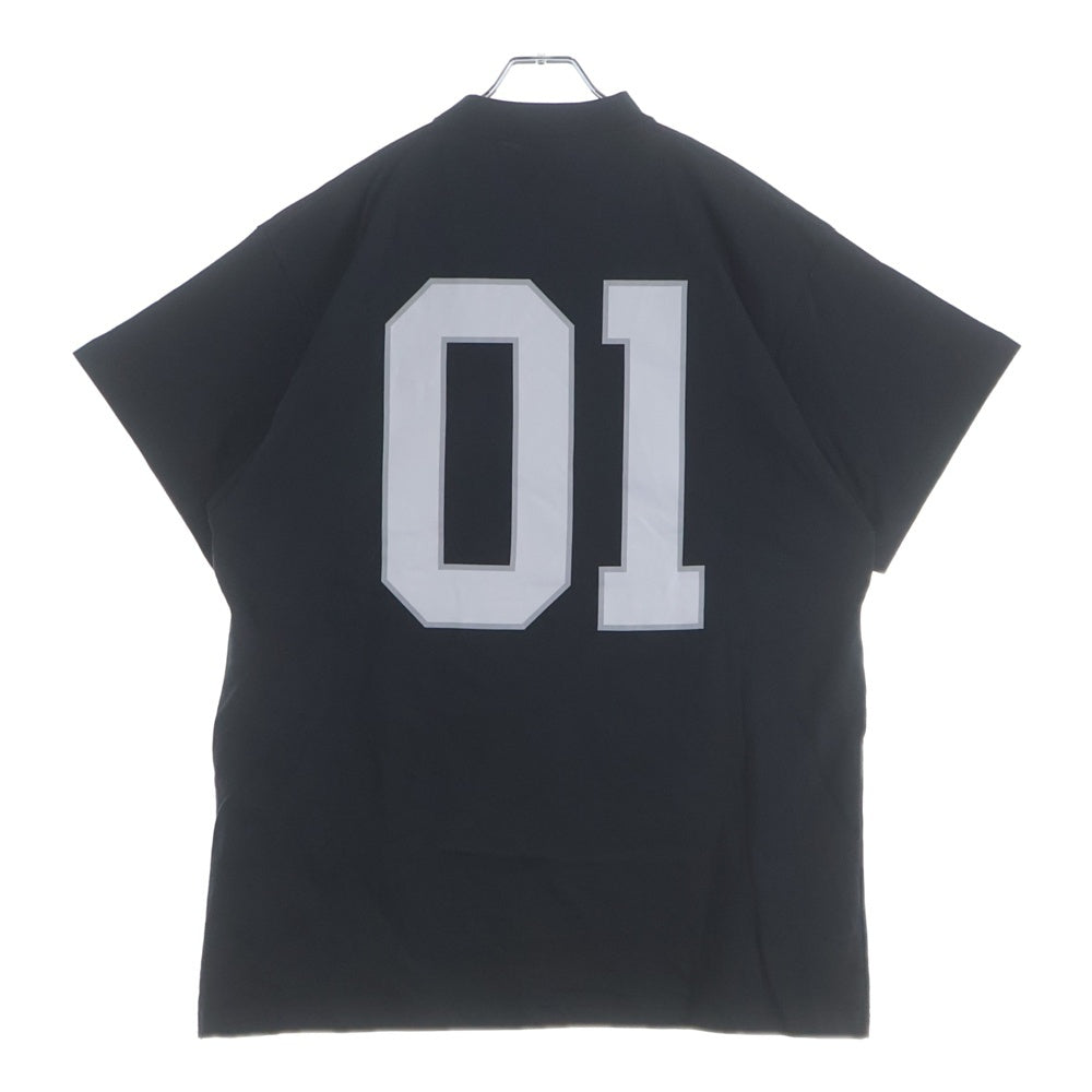 BALENCIAGA(バレンシアガ) 25SS BASKETBALL SERIES バスケットシリーズ ロゴ刺繍デザイン クルーネック半袖Tシャツ カットソー ブラック 787349 TRVW9