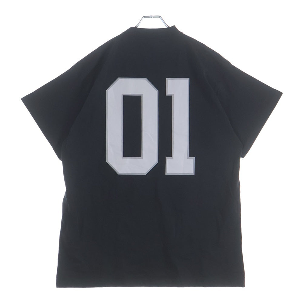 BALENCIAGA(バレンシアガ) 25SS BASKETBALL SERIES バスケットシリーズ ロゴ刺繍デザイン クルーネック半袖Tシャツ カットソー ブラック 787349 TRVW9