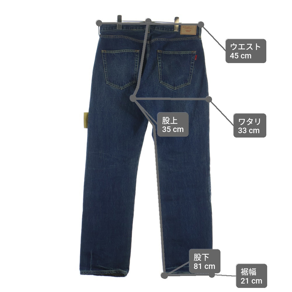 UNDERCOVER(アンダーカバー) 26SS but beautiful BUT 復刻 ビーズ 刺繍加工デニムパンツ ストレートパンツ インディゴ UC1F4503-2