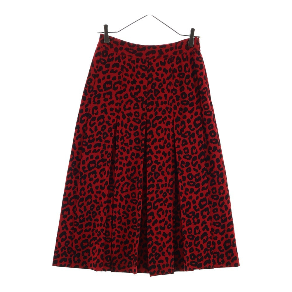GUCCI(グッチ) Leopard Print Silk Skirt レオパード プリント シルク スカート レディース レッド 566310 XKAN3