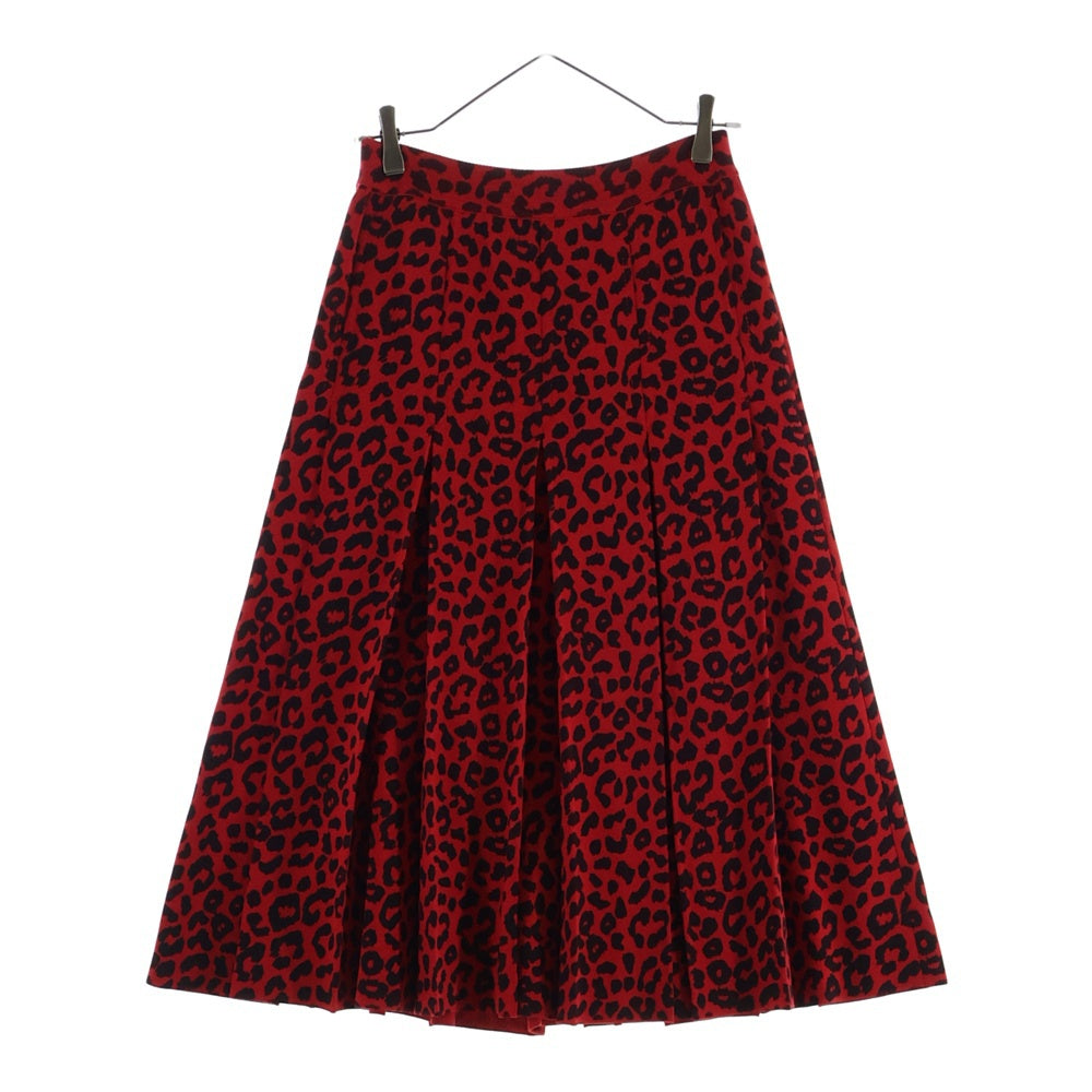 GUCCI(グッチ) Leopard Print Silk Skirt レオパード プリント シルク スカート レディース レッド 566310 XKAN3