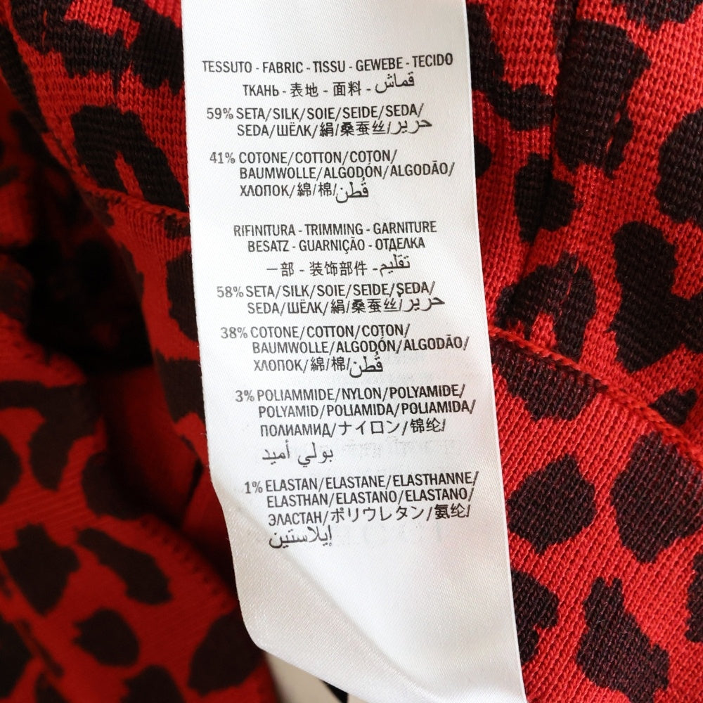 GUCCI(グッチ) Leopard Print Silk Skirt レオパード プリント シルク スカート レディース レッド 566310 XKAN3