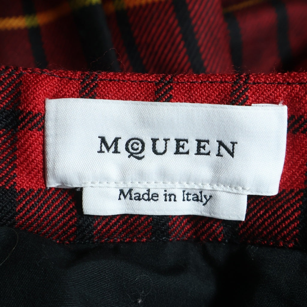 Alexander McQueen(アレキサンダーマックイーン) Plaid Pleated Skirt チェック プリーツスカート レディース レッド 807987 QJAEJ