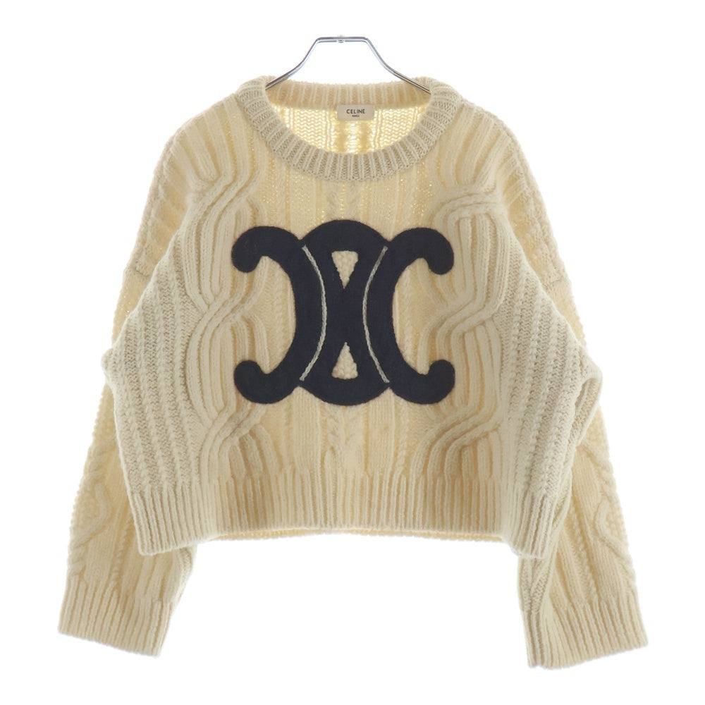 CELINE(セリーヌ) トリオンフロゴ クルーネックニット セーター アイボリー 2AH87050V.01YV レディース