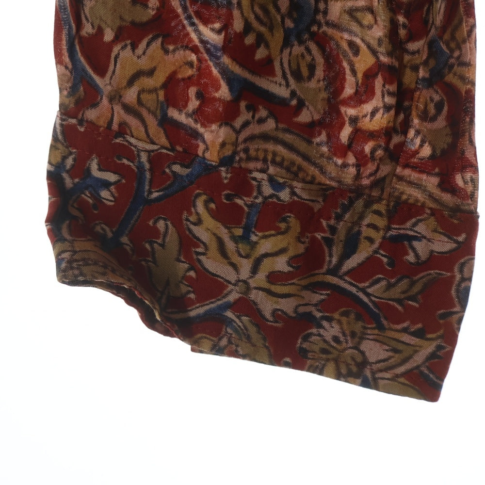 Yohji Yamamoto POUR HOMME(ヨウジヤマモト プールオム) 23SS SHIRT WITH DOUBLE LAYERED FRONT フロントレイヤード 総柄 長袖シャツ HZ-B82-837 レッド