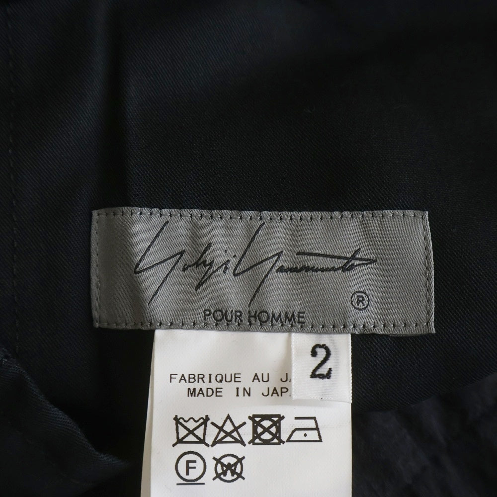 Yohji Yamamoto POUR HOMME(ヨウジヤマモト プールオム) 21SS LINEN ddw HEM ADJUSTFOLD PANTS リネン ワイドパンツ HD-P47-303 ブラック