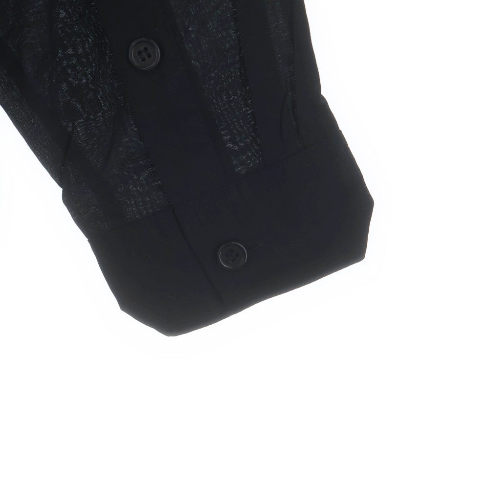 Yohji Yamamoto POUR HOMME(ヨウジヤマモト プールオム) 柄衿パッチワーク付き長袖シャツ HZ-B60-212 ブラック