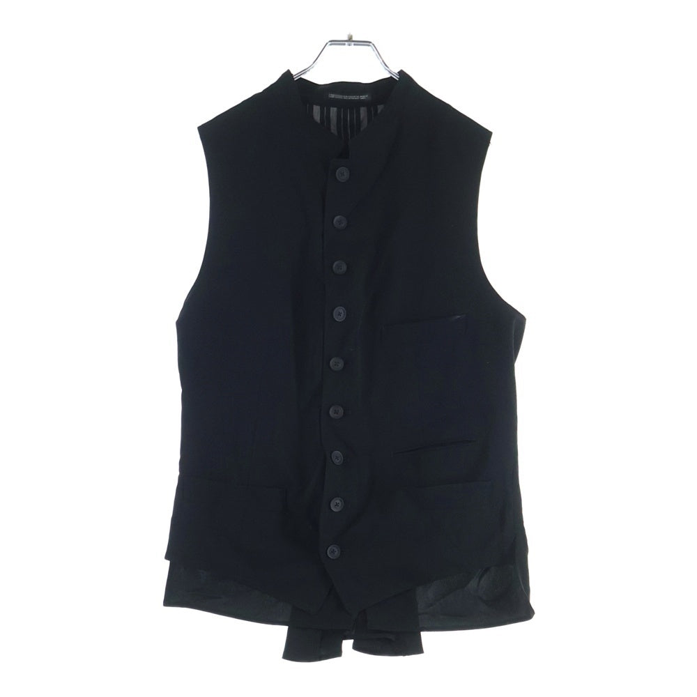 Yohji Yamamoto POUR HOMME(ヨウジヤマモト プールオム) 20SS Tuxedo back flare vest デザイナーズベスト HN-V04-500 ブラック