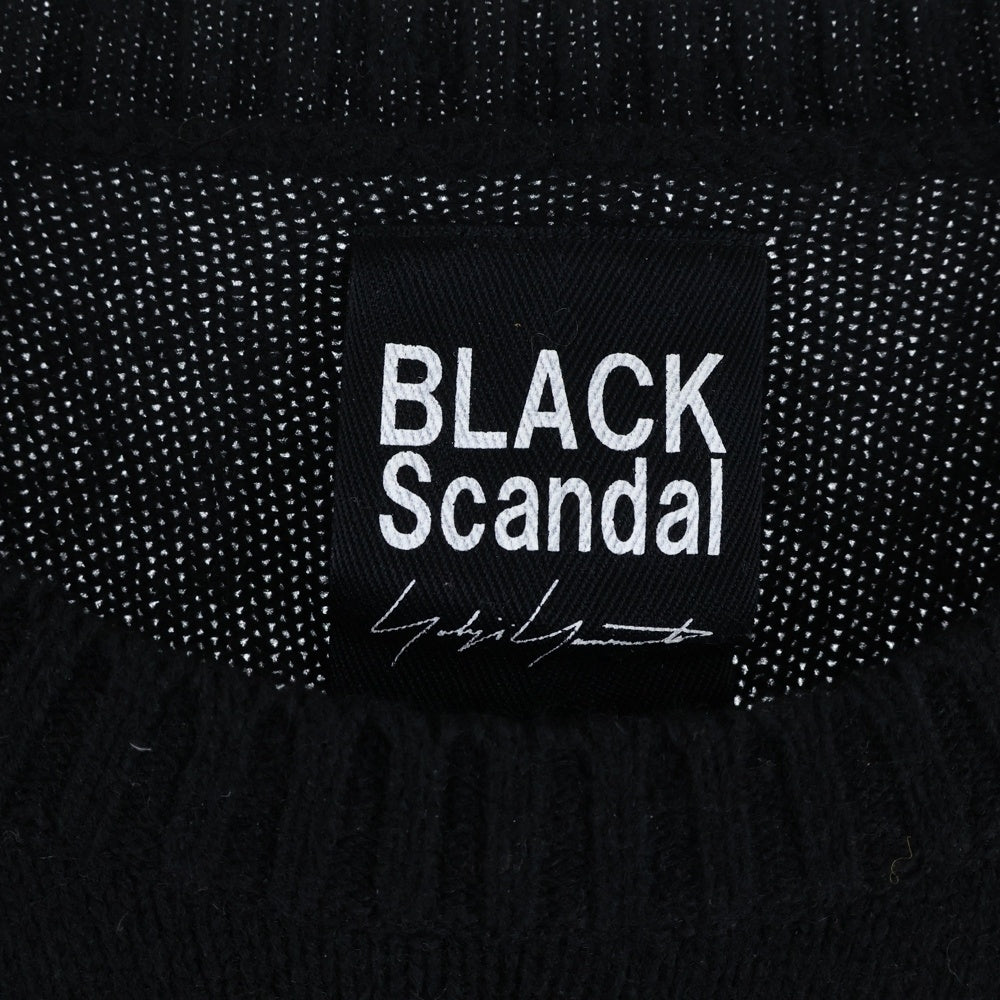 BLACK Scandal Yohji Yamamoto(ブラックスキャンダルヨウジヤマモト) 18AW 蜘蛛の巣クルーネックセーター ブラック HV-K06-189
