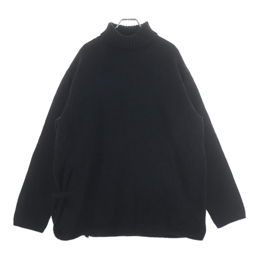 Yohji Yamamoto POUR HOMME(ヨウジヤマモト プールオム) 23AW SIDE STRING DETAIL TURTLENECK タートルネック ニット セーター HJ-K06-193 ブラック