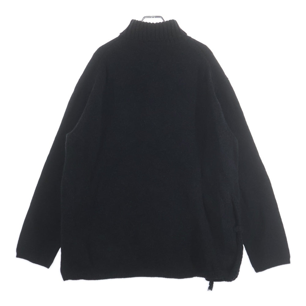 Yohji Yamamoto POUR HOMME(ヨウジヤマモト プールオム) 23AW SIDE STRING DETAIL TURTLENECK タートルネック ニット セーター HJ-K06-193 ブラック