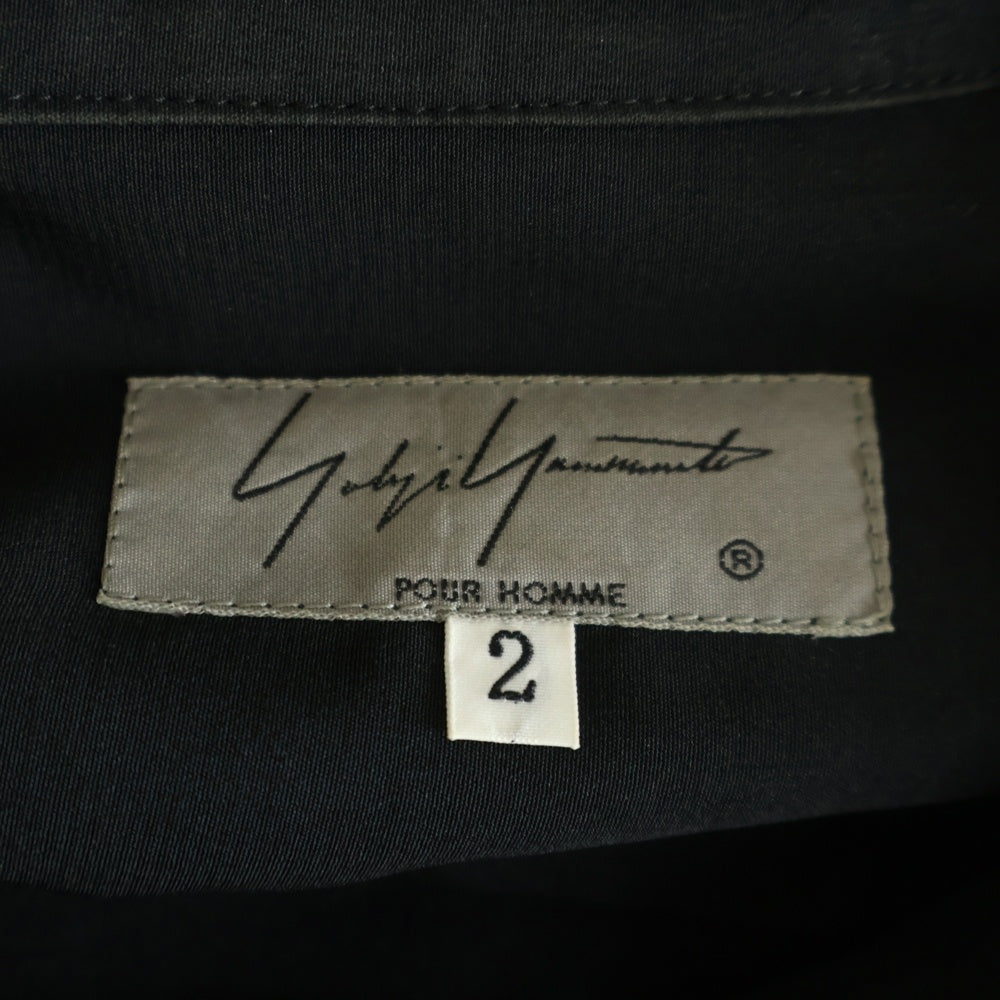 Yohji Yamamoto POUR HOMME(ヨウジヤマモト プールオム) 19AW 細スタンドシャツ金釦 長袖シャツ HC-B44-501 ブラック