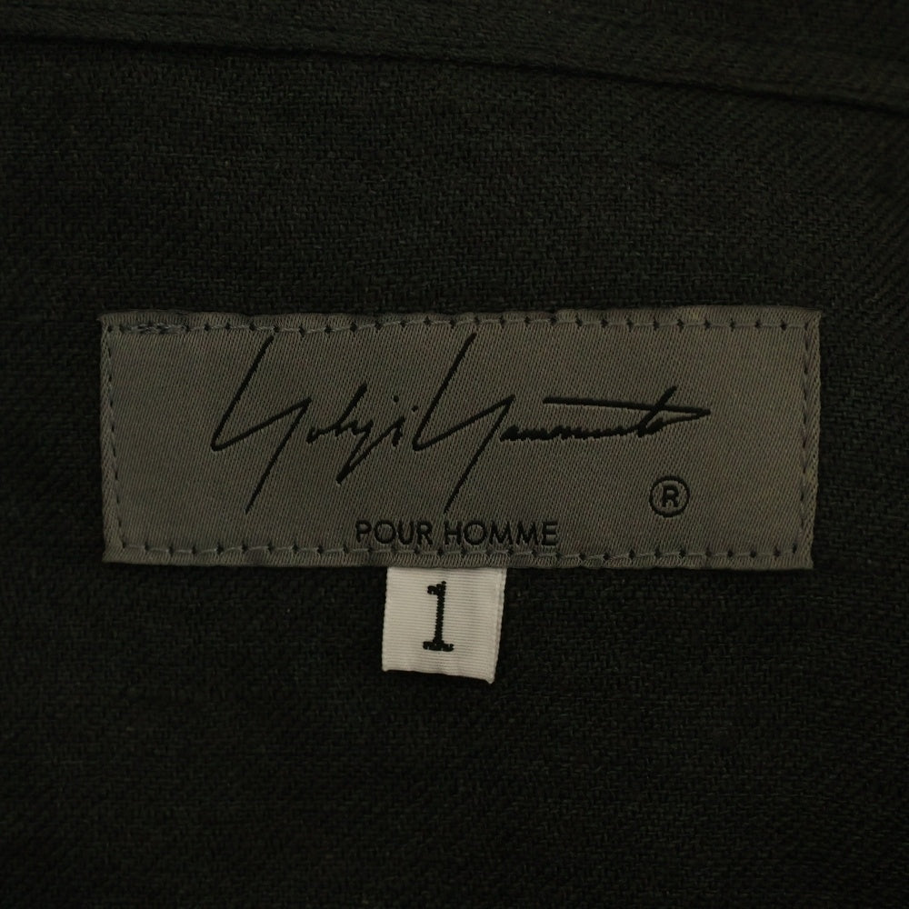 Yohji Yamamoto POUR HOMME(ヨウジヤマモト プールオム) 22SS リネン トッパー ロングシャツ HG-Y60-336 チャコール