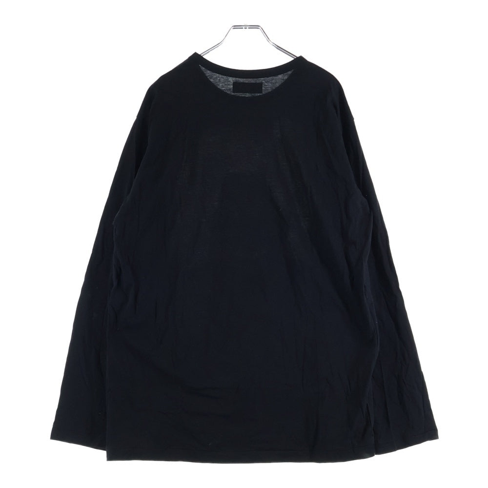 Yohji Yamamoto POUR HOMME(ヨウジヤマモト プールオム) 22AW INKJET PRINT LONG SLEEVES インクジェット プリント 長袖Tシャツ ブラック HE-T74-083