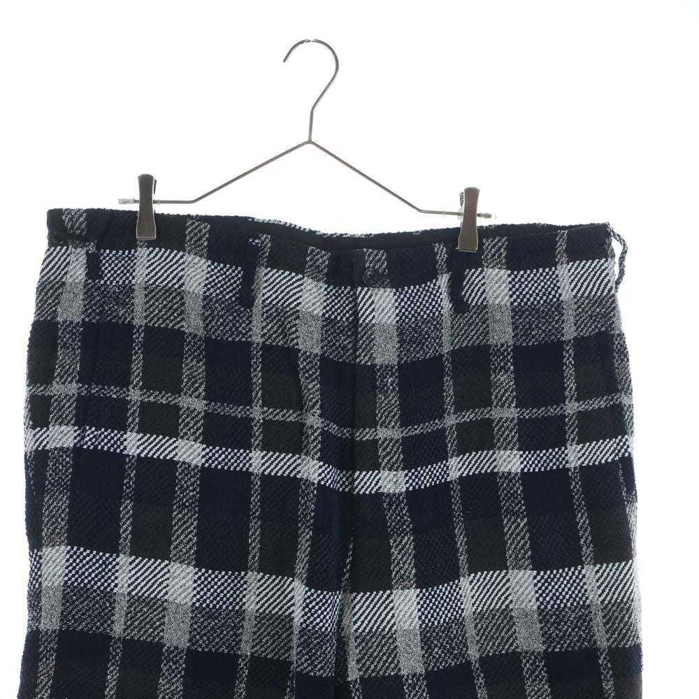 Yohji Yamamoto POUR HOMME(ヨウジヤマモト プールオム) 22AW COTTON PAPER CHECK TWEED PLAID SIDE STRING PANTS コットンペーパーチェックツイード サイドストリングパンツ HE-P42-044