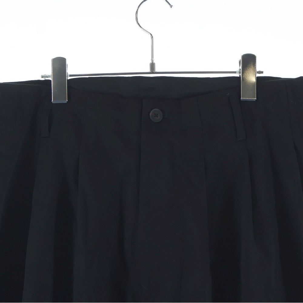 Yohji Yamamoto POUR HOMME(ヨウジヤマモト プールオム) 20AW ウールギャバワイドパンツ スラックスパンツ ブラック HN-P21-100