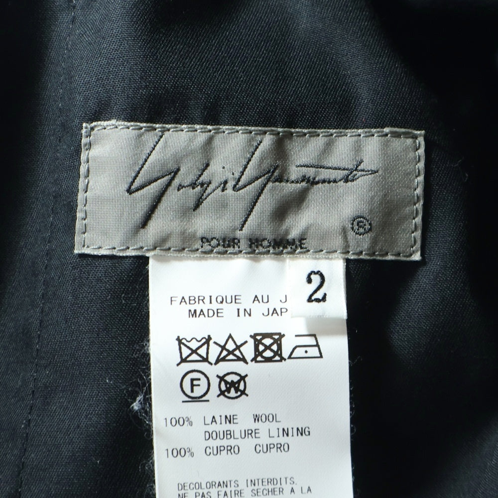 Yohji Yamamoto POUR HOMME(ヨウジヤマモト プールオム) 20AW ウールギャバワイドパンツ スラックスパンツ ブラック HN-P21-100