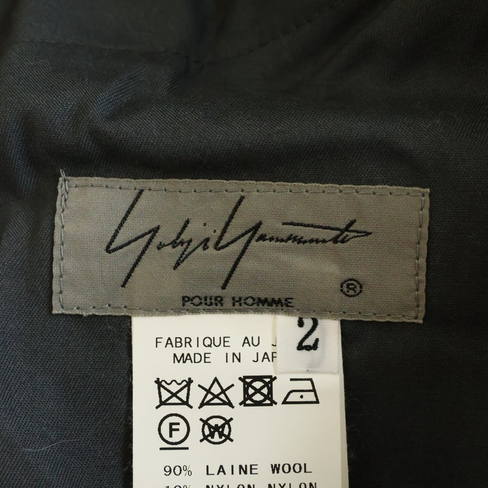 Yohji Yamamoto POUR HOMME(ヨウジヤマモト プールオム) フラノウール ワイドパンツ skull leaf スカルリーフ 総柄 ワイドパンツ パープル HK-P23-109