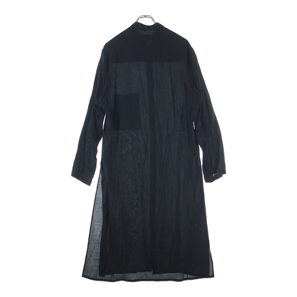 Yohji Yamamoto POUR HOMME(ヨウジヤマモト プールオム) 19SS スタンドカラー ロングブラウス スリット 長袖シャツ ブラック HH-B27-202