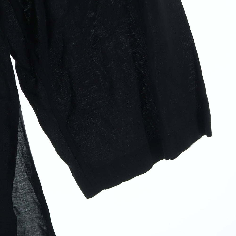 Yohji Yamamoto POUR HOMME(ヨウジヤマモト プールオム) 19SS スタンドカラー ロングブラウス スリット 長袖シャツ ブラック HH-B27-202