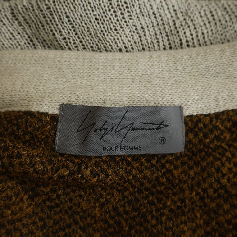 Yohji Yamamoto POUR HOMME(ヨウジヤマモト プールオム) 22SS みんな辞めちゃってカーディガンニット ホワイト HG-K74-374