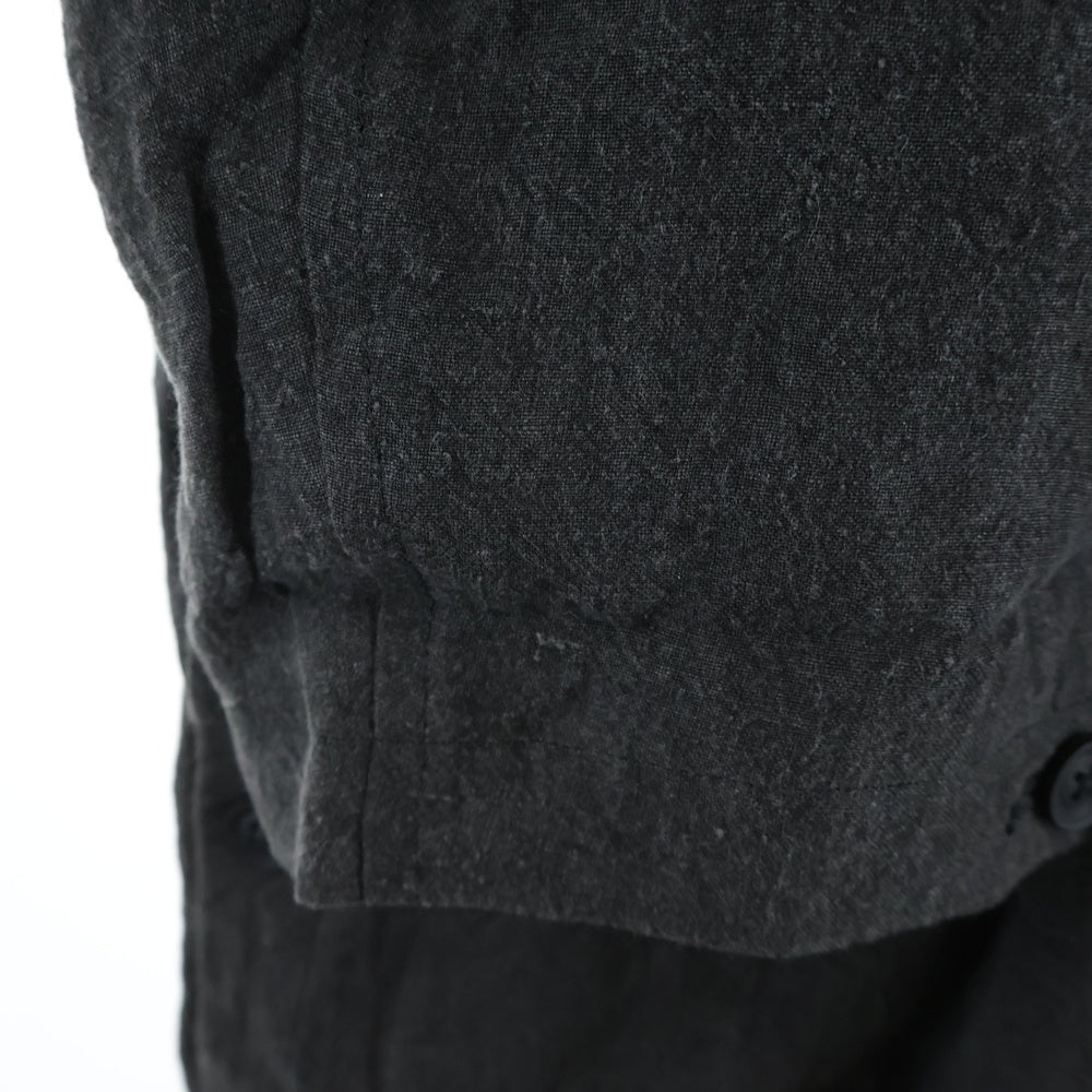 Yohji Yamamoto POUR HOMME(ヨウジヤマモト プールオム) リネン ボタン 切替えデザイン デニムロングコートHD-J31-306 ブラック