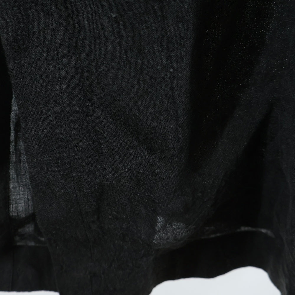 Yohji Yamamoto POUR HOMME(ヨウジヤマモト プールオム) リネン ボタン 切替えデザイン デニムロングコートHD-J31-306 ブラック