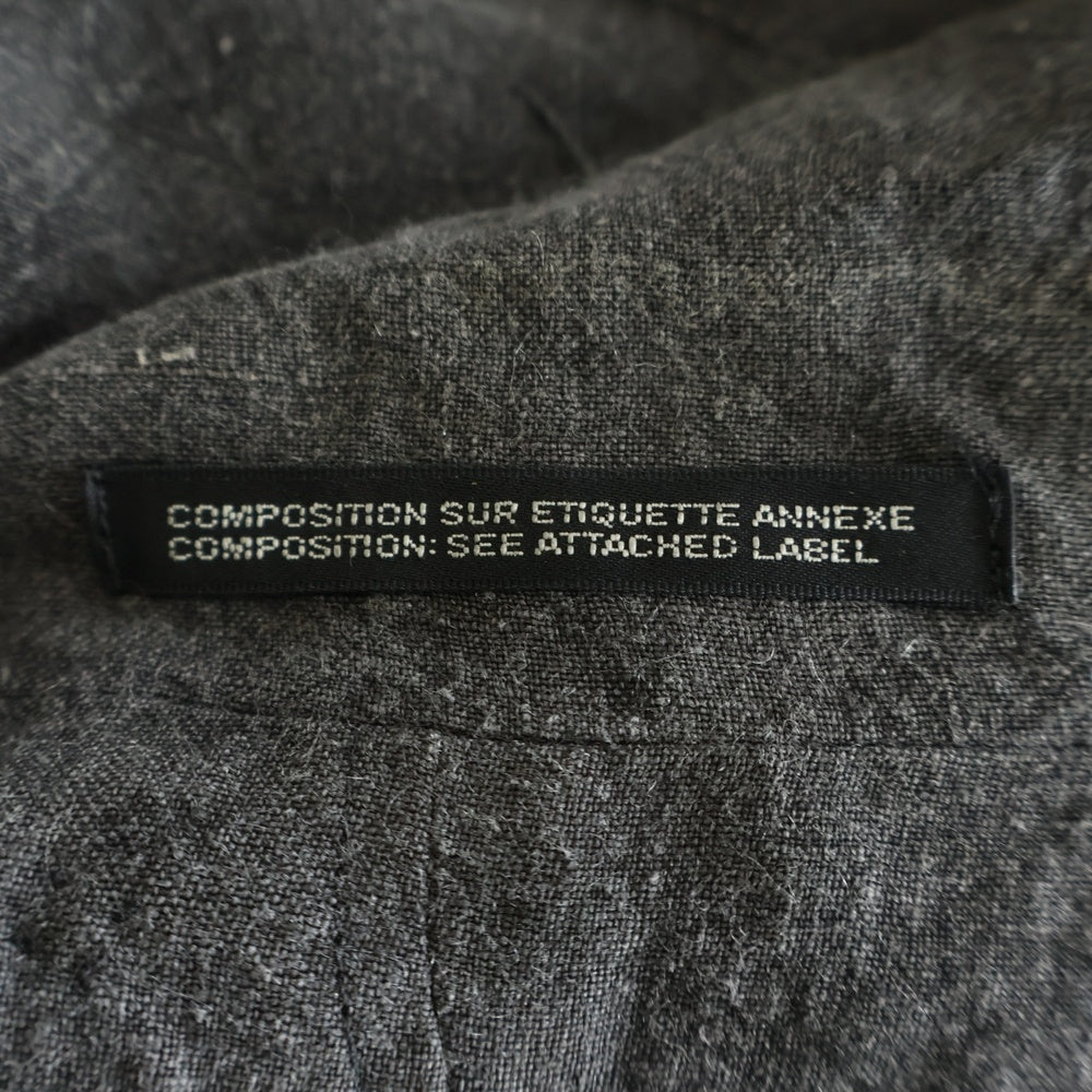 Yohji Yamamoto POUR HOMME(ヨウジヤマモト プールオム) リネン ボタン 切替えデザイン デニムロングコートHD-J31-306 ブラック