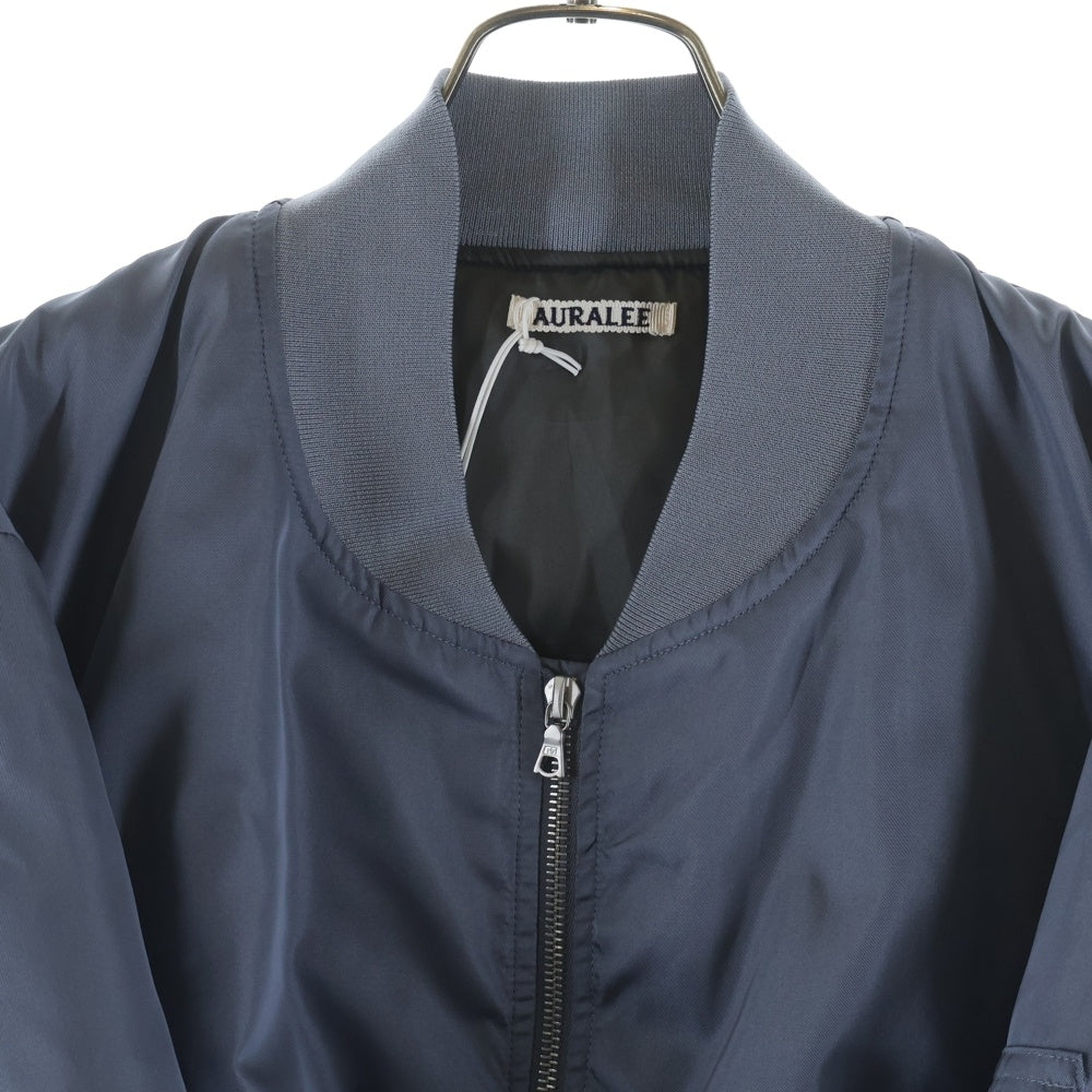AURALEE(オーラリー) HIGH DENSITY SILK TWILL FLIGHT BLOUSON シルクツイル フライトブルゾン ジャケット ブルー A26SB01AR
