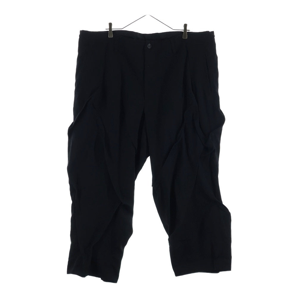 Yohji Yamamoto POUR HOMME(ヨウジヤマモト プールオム) 3SS ランダムタックウールワイドスラックスパンツ ブラック HZ-P54-100