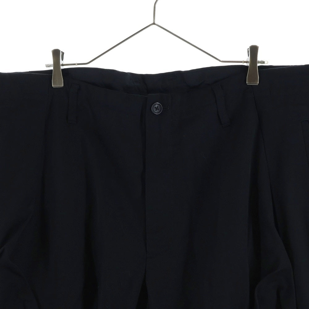 Yohji Yamamoto POUR HOMME(ヨウジヤマモト プールオム) 3SS ランダムタックウールワイドスラックスパンツ ブラック HZ-P54-100