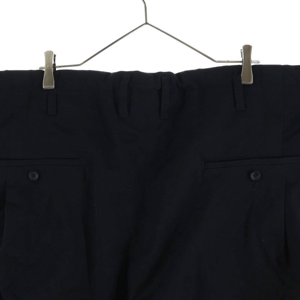 Yohji Yamamoto POUR HOMME(ヨウジヤマモト プールオム) 3SS ランダムタックウールワイドスラックスパンツ ブラック HZ-P54-100