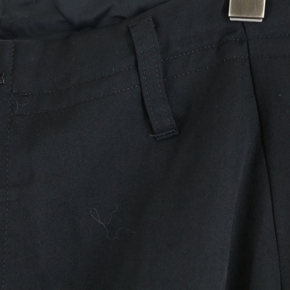 Yohji Yamamoto POUR HOMME(ヨウジヤマモト プールオム) 3SS ランダムタックウールワイドスラックスパンツ ブラック HZ-P54-100