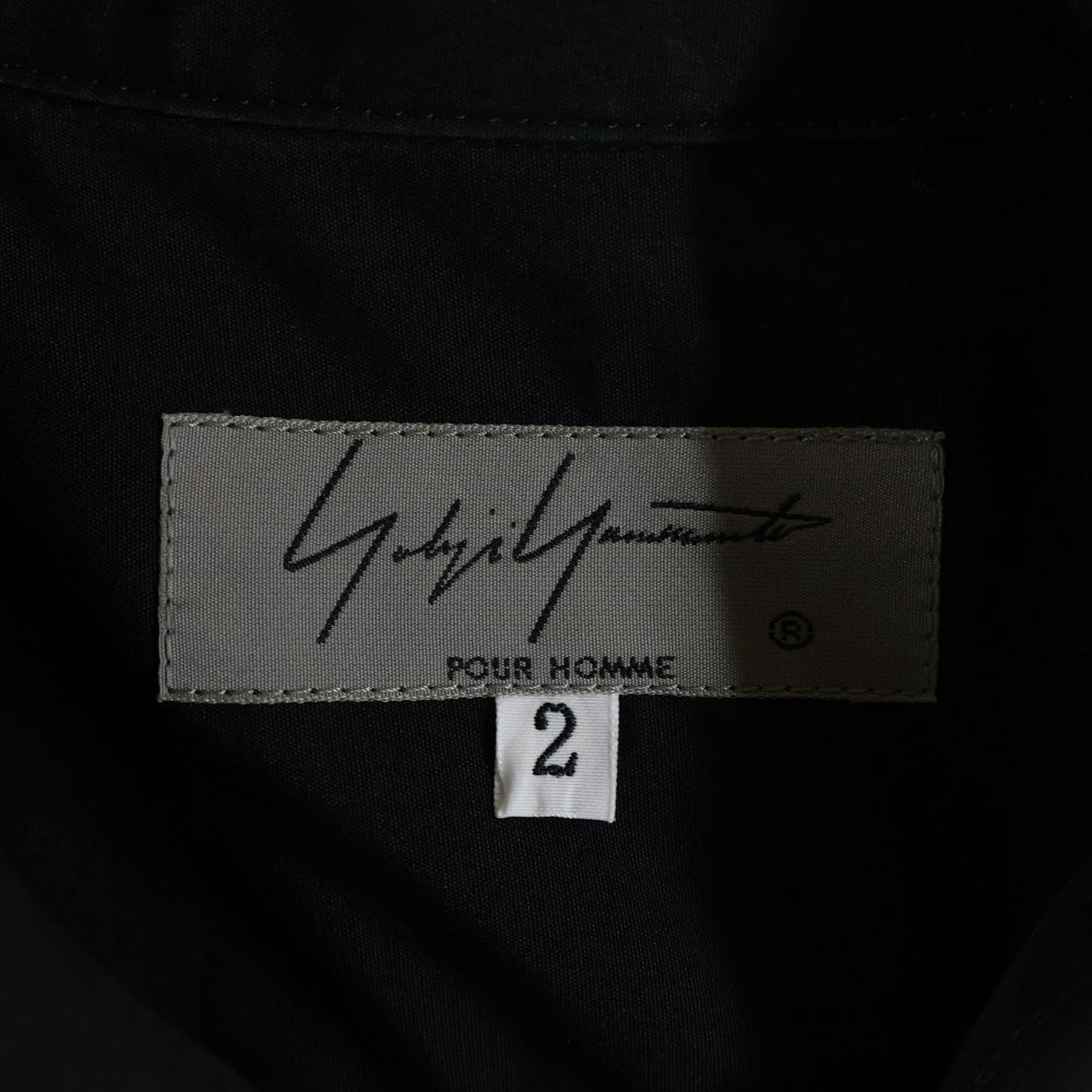 Yohji Yamamoto POUR HOMME(ヨウジヤマモト プールオム) タブ付きロングシャツ HN-B19-014 ブラック