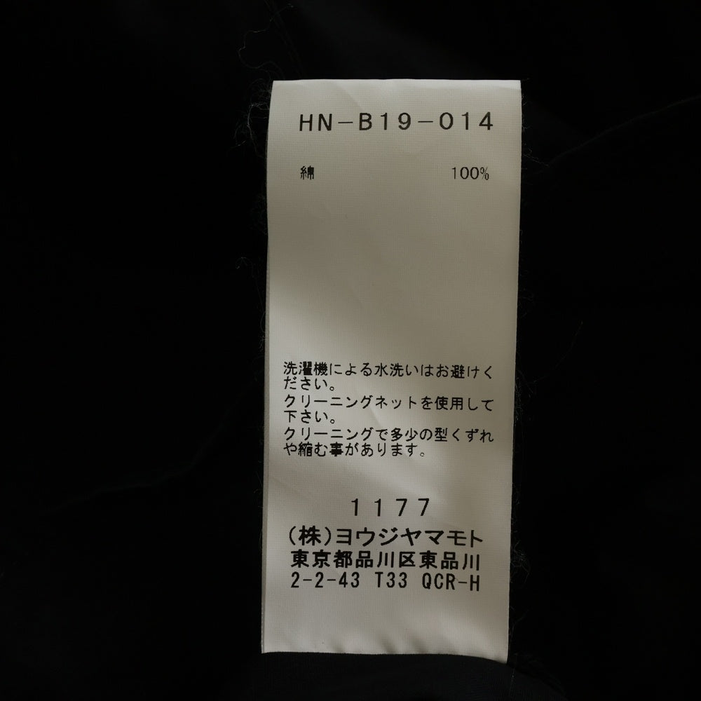 Yohji Yamamoto POUR HOMME(ヨウジヤマモト プールオム) タブ付きロングシャツ HN-B19-014 ブラック