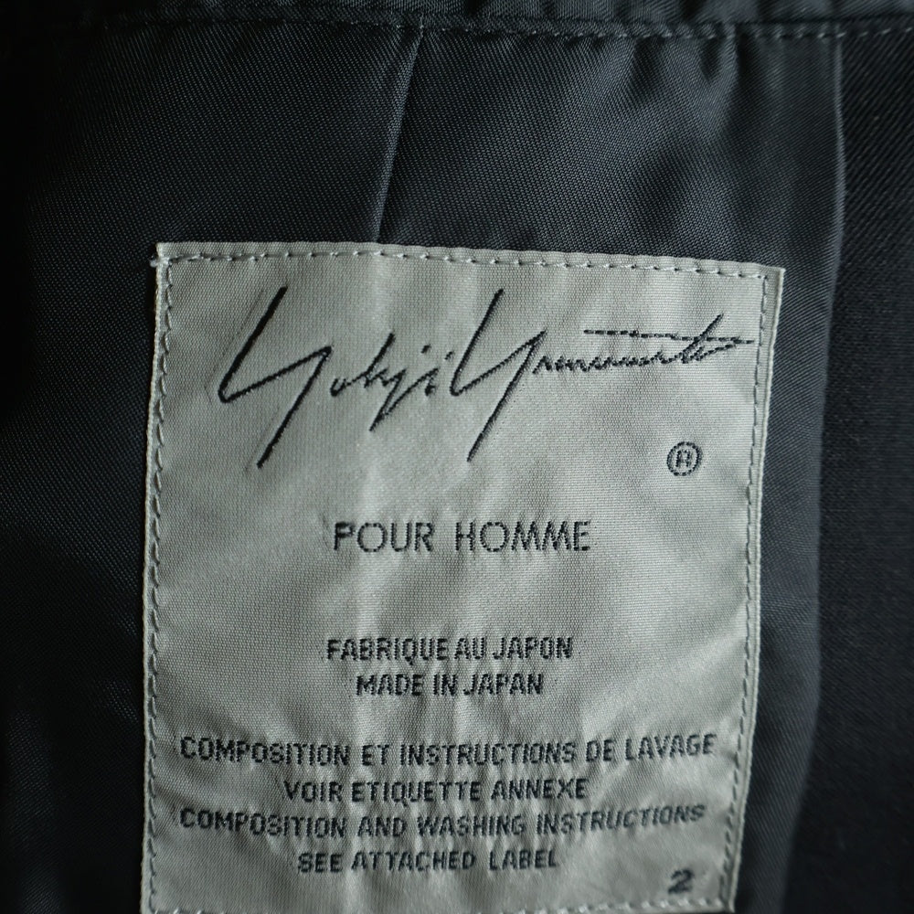 Yohji Yamamoto POUR HOMME(ヨウジヤマモト プールオム) 18AW No Collar Jacket ウール ノーカラージャケット コート ブラック HV-J19-100