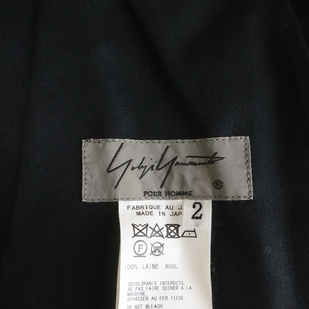 Yohji Yamamoto POUR HOMME(ヨウジヤマモト プールオム) 19AW 裾アジャスト ウールサルエルパンツ HC-P28-100 ブラック