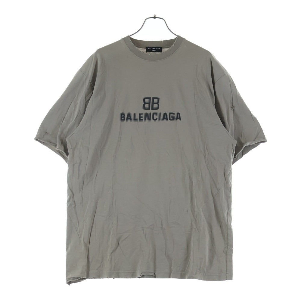 BALENCIAGA(バレンシアガ) BB Pixel Boxy Fit T-shirt BB ピクセル ボクシーフィット Tシャツ カットソー ベージュ 651795 TKVF5