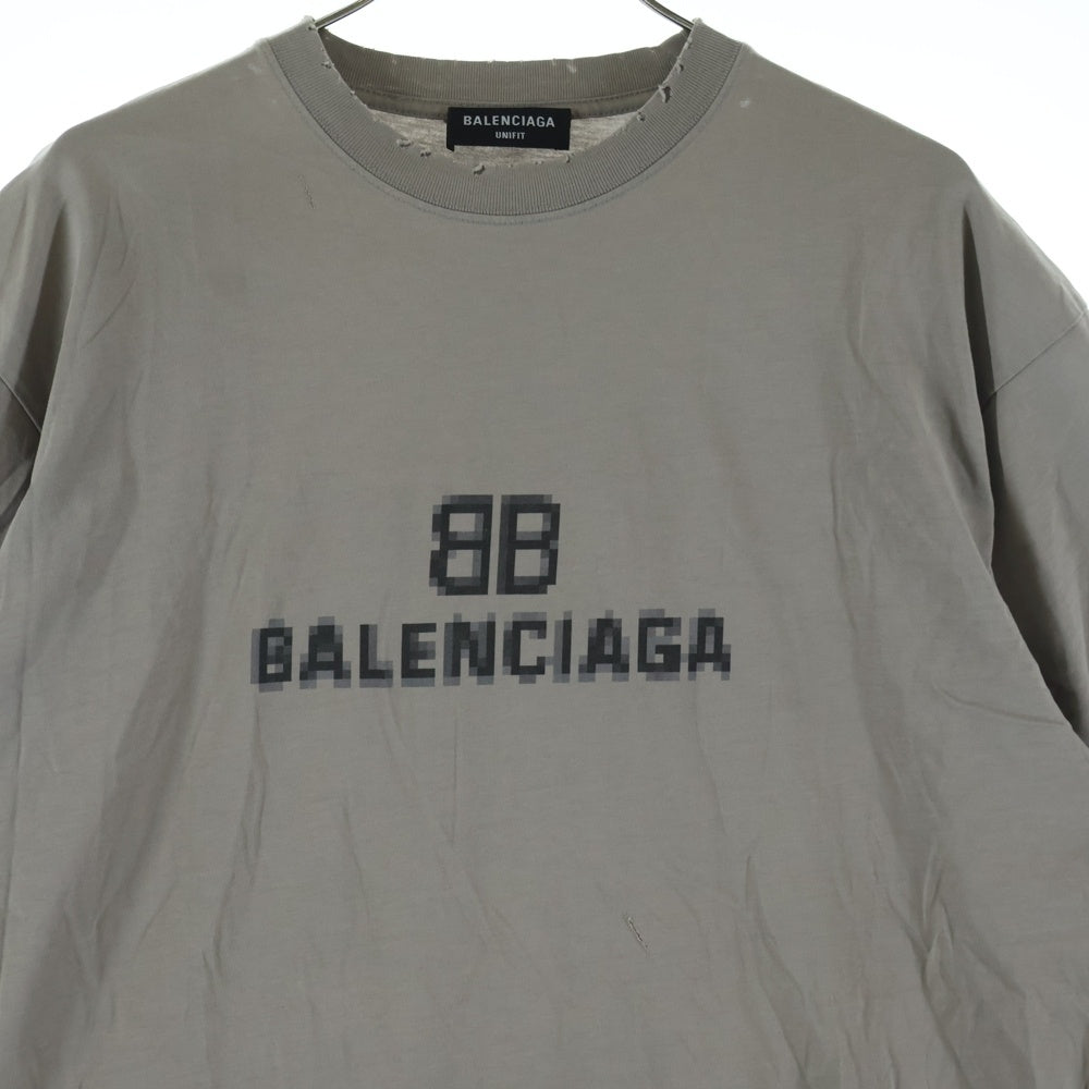 BALENCIAGA(バレンシアガ) BB Pixel Boxy Fit T-shirt BB ピクセル ボクシーフィット Tシャツ カットソー ベージュ 651795 TKVF5