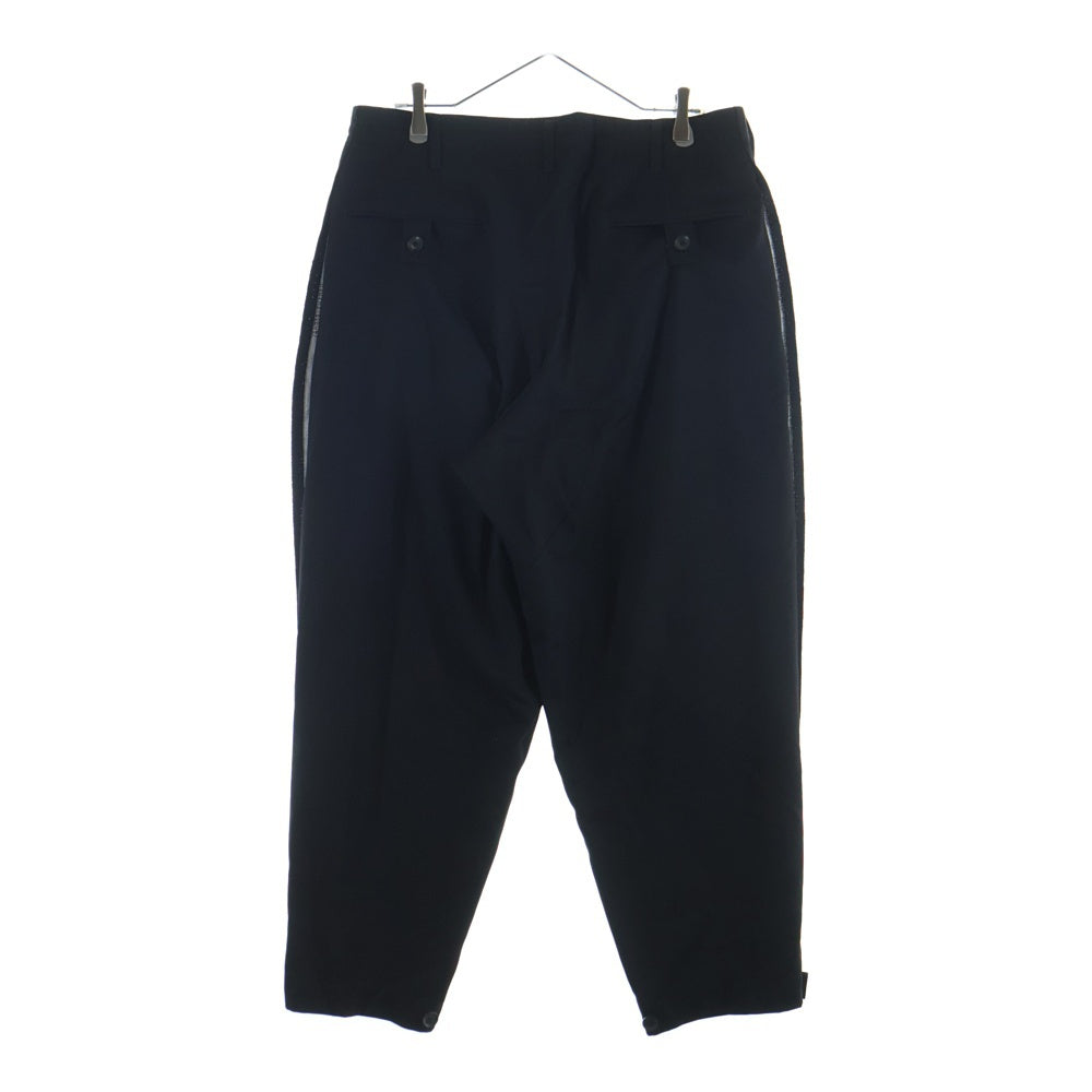 Yohji Yamamoto POUR HOMME(ヨウジヤマモト プールオム) 20AW G-タブP左右脇生地耳 ギャバ ワイドパンツ ブラック HR‐P63‐143