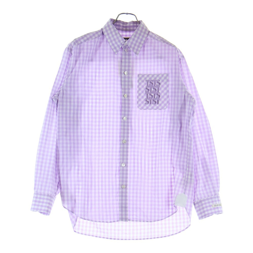 TSTS(ティーエスティーエス) TSTS GINGHAM SHIRT ロゴギンガムチェックシャツ パープル 25AMM0203