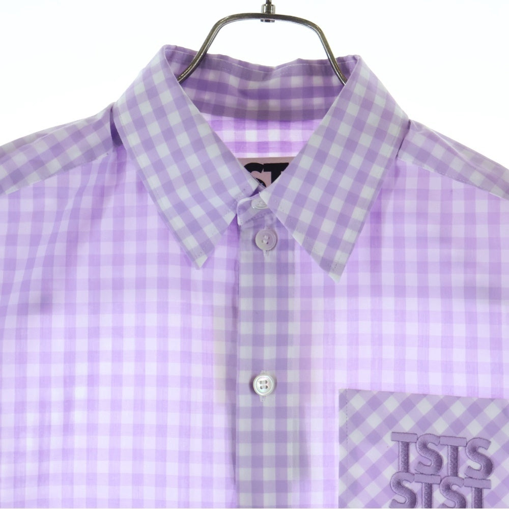 TSTS(ティーエスティーエス) TSTS GINGHAM SHIRT ロゴギンガムチェックシャツ パープル 25AMM0203