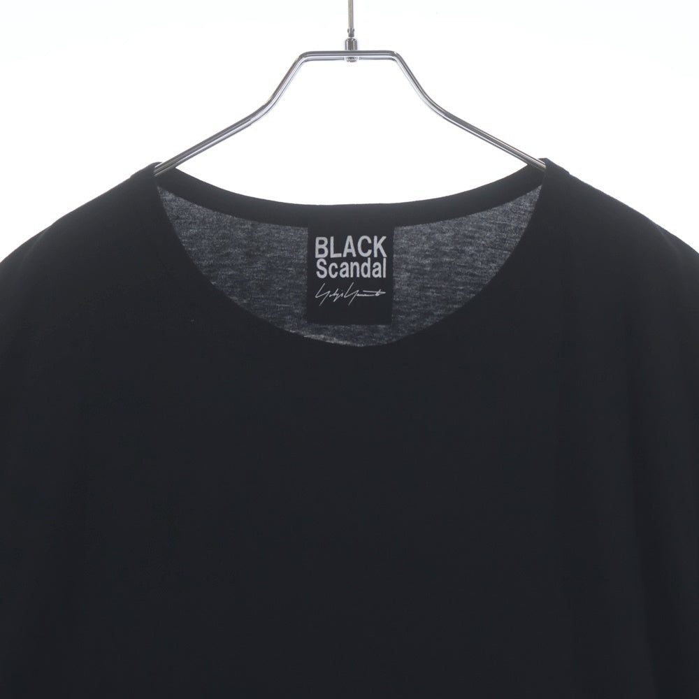 BLACK Scandal Yohji Yamamoto(ブラックスキャンダルヨウジヤマモト) 20SS 我が子は柄R丸首半袖Tシャツ カットソー ブラック HN-T43-085