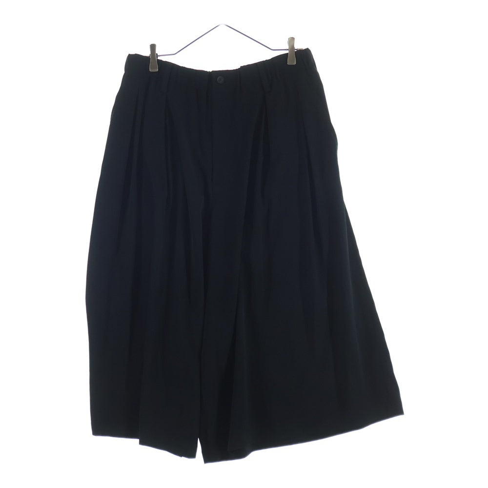Yohji Yamamoto POUR HOMME(ヨウジヤマモト プールオム) タキシード ワイドタックハーフパンツ ワイドショートパンツ ブラック HN-P59-500