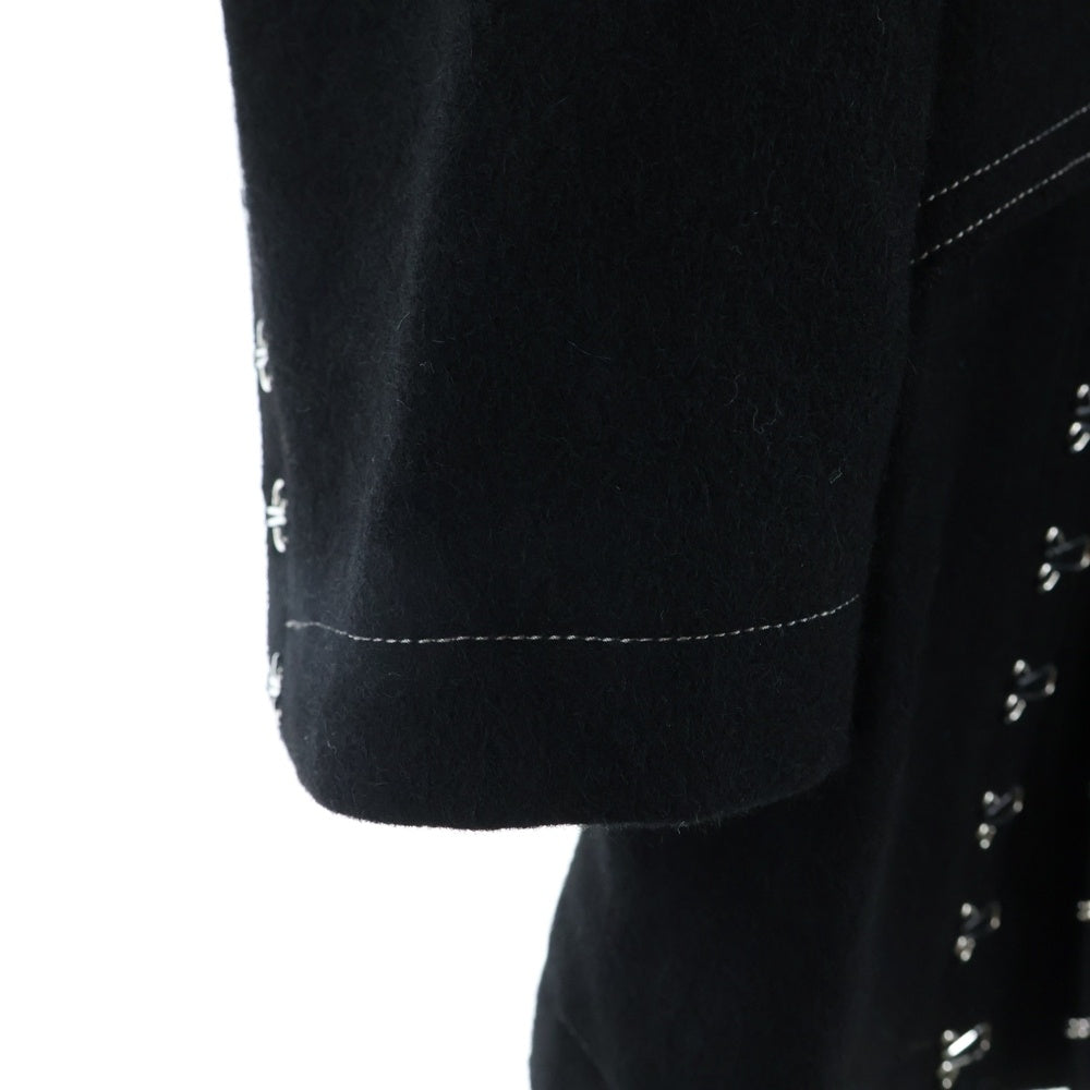 Yohji Yamamoto POUR HOMME(ヨウジヤマモト プールオム) ホック留めジャケット ウールジャケット ブラック HX-J10-118
